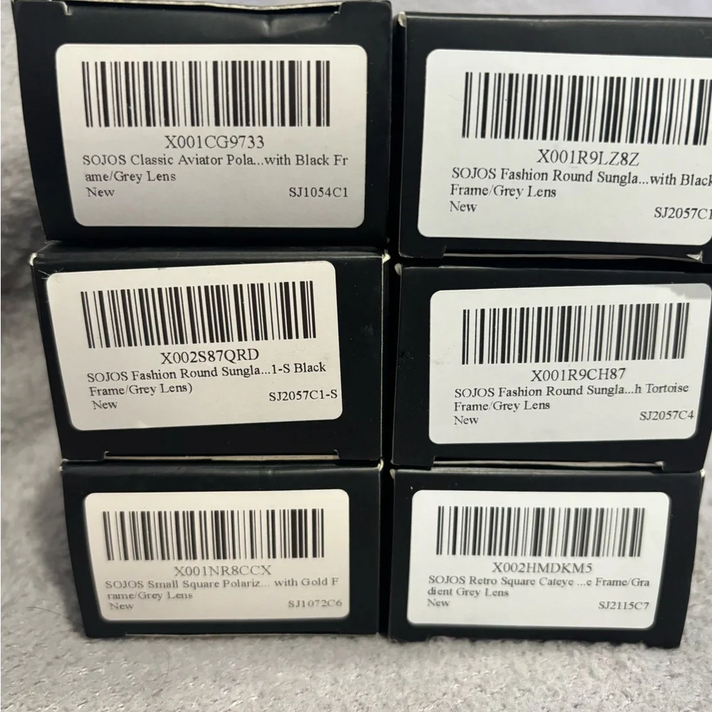 Bulk lot of 6 SOJOS sunglasses- round and square‎
